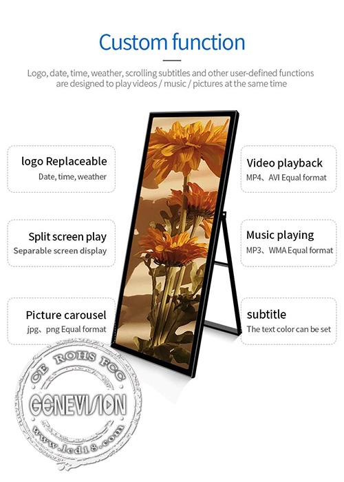 65 Inch 3840x2160P Android WiFi Digital Signage Poster