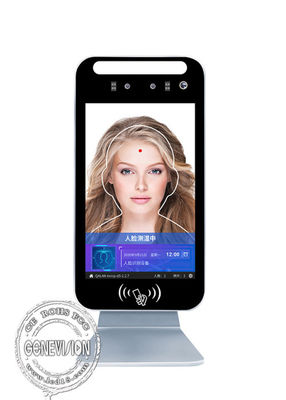 アンドロイド7.1のスマートなパスの8&quot;の顔の認識の温度計LCDスクリーン