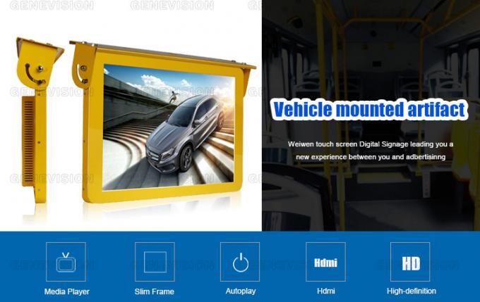 19インチの屋根の台紙バス デジタル表記人間の特徴をもつWIFI 4G GPS LCDバス広告スクリーン