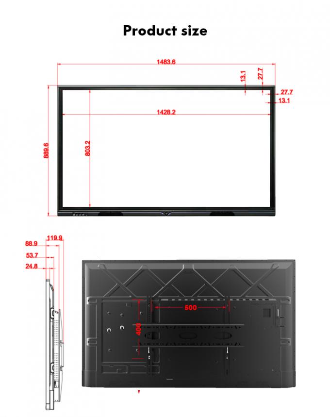 55" 85"ズームレンズの会合のための人間の特徴をもつOPSの相互多タッチ画面Whiteboard