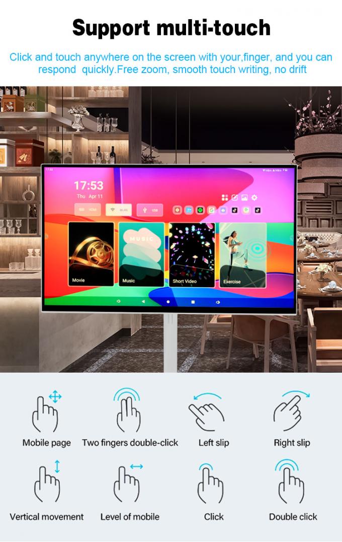 24" 27" 32" モバイルスマートスクリーン Android 11 OS 4GB 64GB ロール可能スマートタッチスクリーン 充電式バッテリー搭載 1