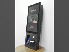24インチブラック ウォールマウント セールフサービス ターミナル プリンター QRコード スキャナー POS タッチスクリーン 決済キオスク