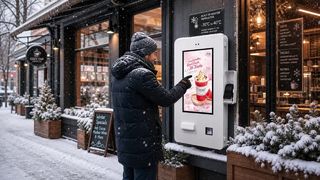 24 インチ防水屋外タッチ スクリーン キオスク