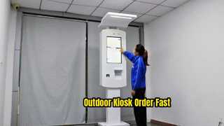 NVIDIA グラフィックス カードを搭載した 24 インチ屋外用 PC 静電容量式タッチ フロアスタンディング セルフオーダー キオスク