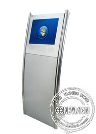 タッチスクリーンのWifi人間の特徴をもつデジタルの表記、Floorstandingの銀LCDの広告の立場