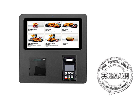 15.6 インチのレストラン Kfc Mc のための自動セルフ サービス キオスク注文支払機