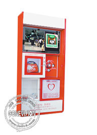 WifiのLcdの飾り戸棚のキオスクのデジタル表記、Aedの緊急の心臓救急処置の広告の場所
