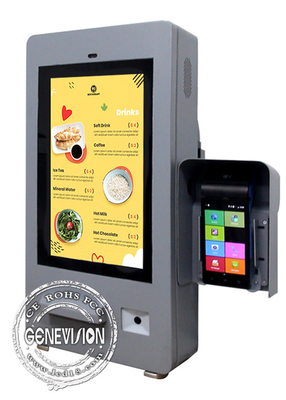 15.6インチハンブルク カー ウォールマウント チケットプリンター QRコード スキャナー POS PCAP タッチスクリーン ファストフード 自営業キオスク