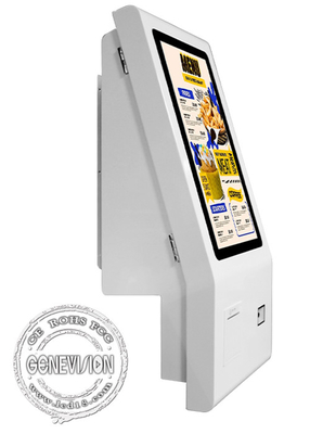 24インチ デスクトップチケットプリンター QRコード アンドロイドPC AIO キャッシュレス自動スキャナー レストラン用セルフサービスキオスク