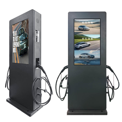 43インチ 22KW ダブル電動車 EV充電器 OCPP 1.6 または 2 と 屋外デジタルシグネージ0