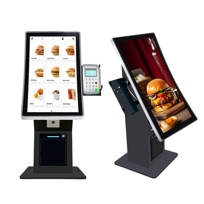 23.6 Inch Curved Screen Popular Touch Screen Self Service Order Kiosk Desktop Payment Kiosk Check in Check Out Kiosk