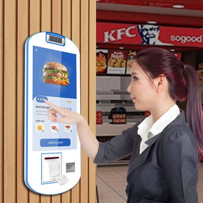 KFCレストラン 21.5インチアーチタッチスクリーン POS ファストフードセルフサービス注文システム 端末機 決済キオスク