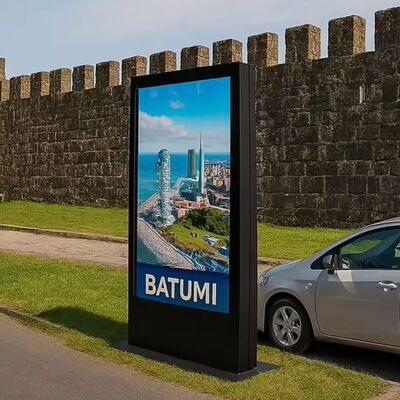 75' 双面屋外商用キオスク デジタルサイネージ IP65 フロアスタンド