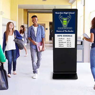 43 Inch Fully Black Infrared Touch Screen Digital Signage with Super Slim Design and Remote Control for Campus