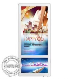 18.5の」10.1」の二重スクリーンの壁の台紙二重スクリーンLCDのエレベーターの広告の表示白色