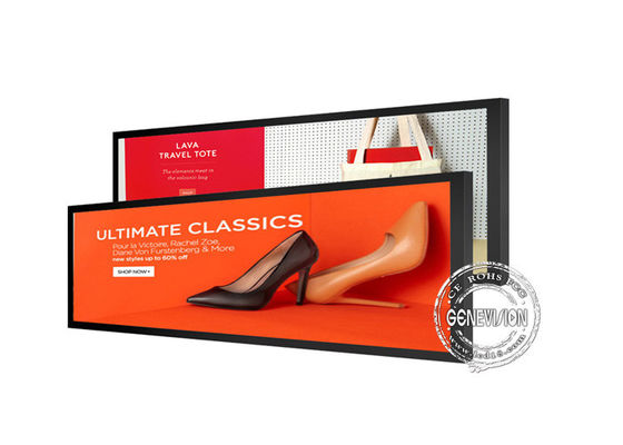 人間の特徴をもつOS WIFIの超広く伸ばされた表示棚の上LCDの広告のモニター48.5インチIPSのパネル700のNit